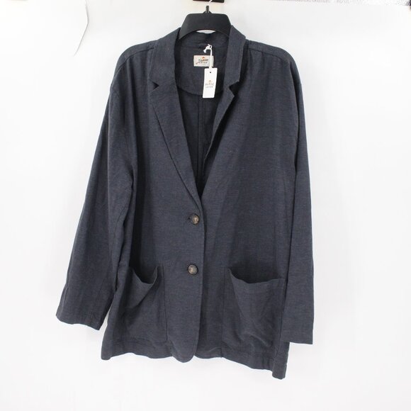 NWT Marine Layer Flora Hemp Blazer womens XL Single Breasted Two Button Jacket - Picture 1 of 12